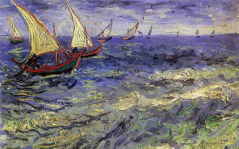 Vincent Van Gogh Boats at Sea, Saintes-Maries-de-la-Mer Germany oil painting art